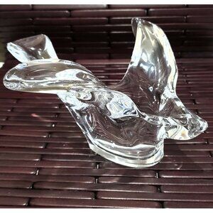 Princess House Crystal Bird Candleholder candy trinket dish 4.25" tealight